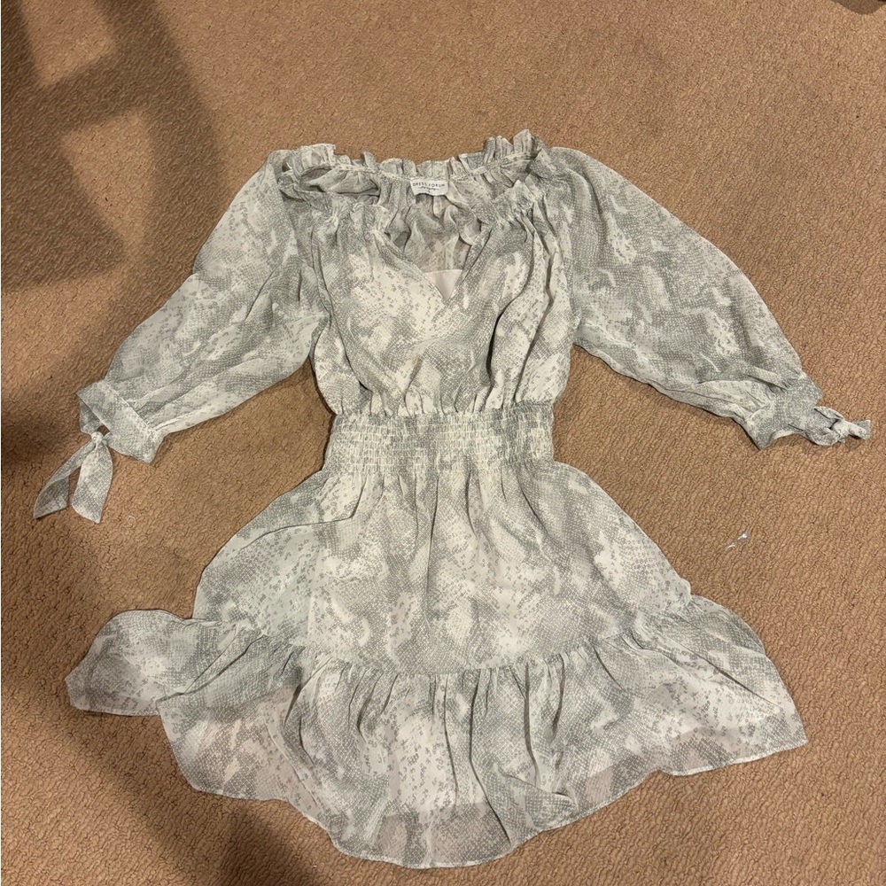 Dress Forum Gray Snake Print Dress